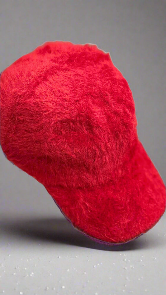 Red Trendy Fur Cap