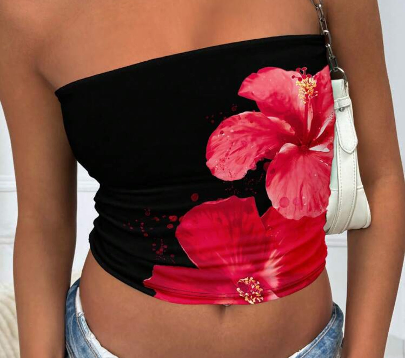 Flower Strapless Chic Top
