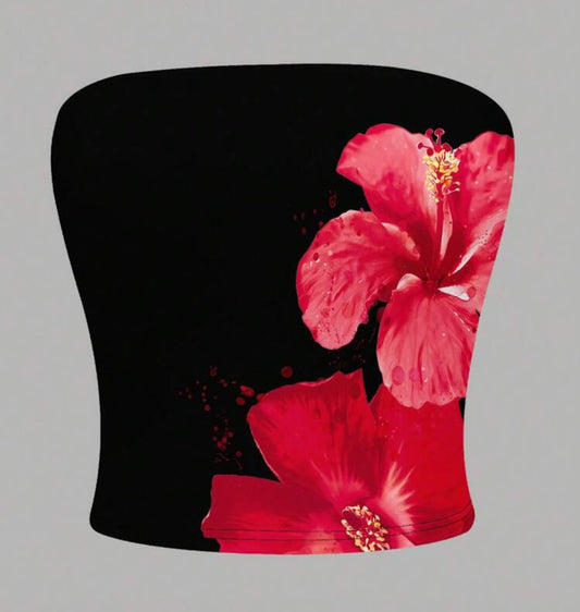 Flower Strapless Chic Top