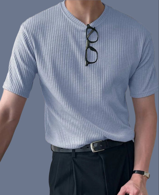 Solid Blue Short-Sleeve T-shirt