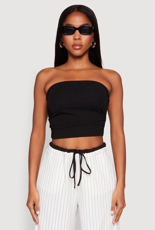 Plain Strapless Casual Top