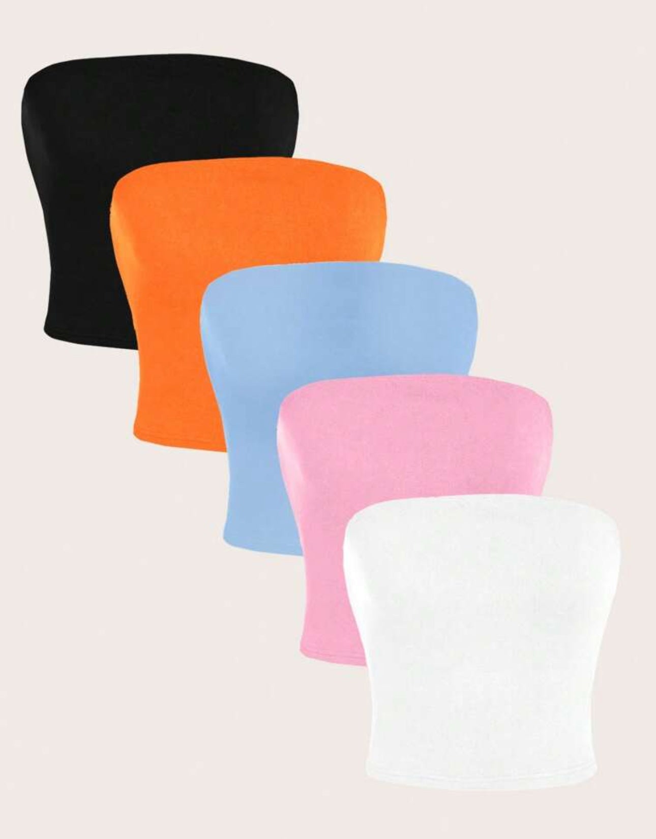 Plain Strapless Casual Top